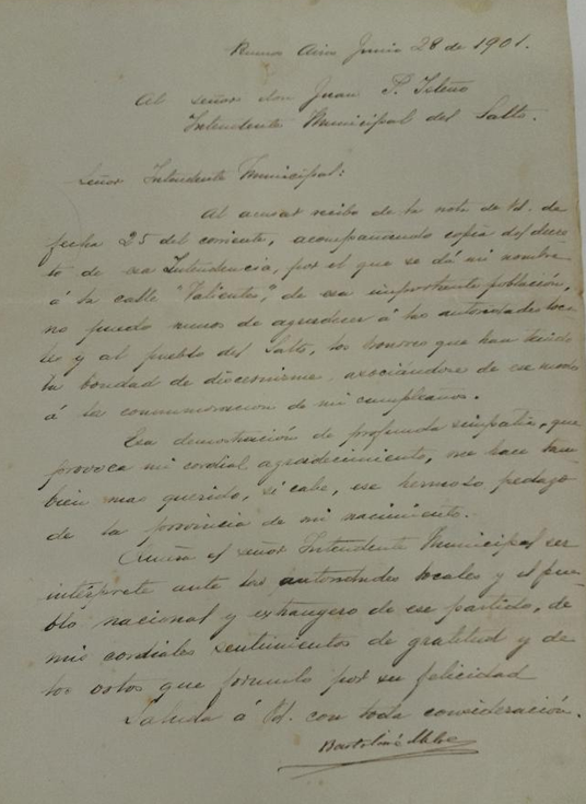 Correspondencia remitida por Bartolomé Mitre al Intendente Isleño